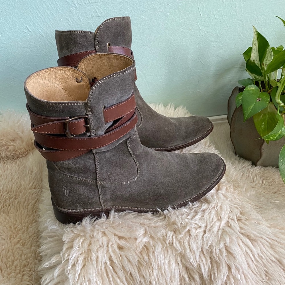 Frye Shirley Strap Suede Boot - Picture 2 of 5